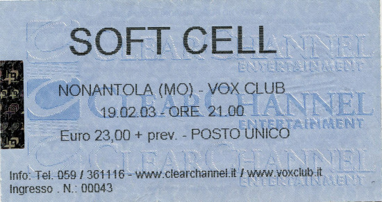 02.Soft Cell (19.02.2003, Nonantola (MO), Vox Club)