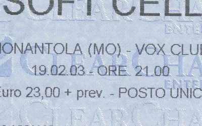 SOFT CELL 19.02.2003, Nonantola (Modena), Vox Club